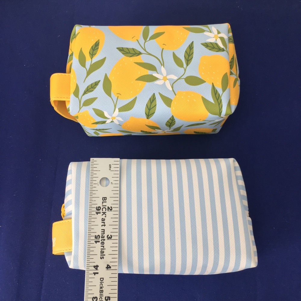 Lemon and Stripe Travel Cosmetic Bag Set - Picture 12 of 16